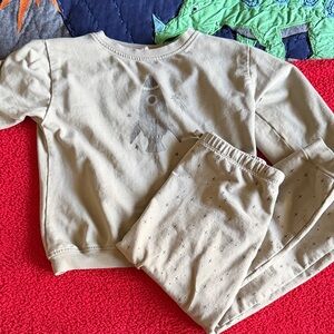 Kids Beige Rocket Pajama Set